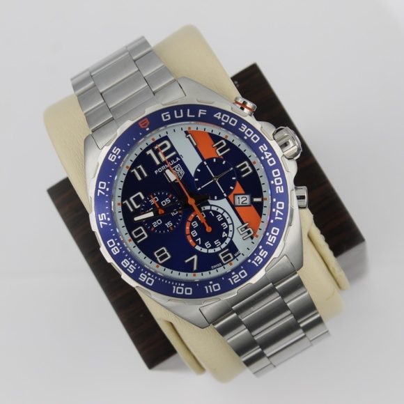 New Tag Heuer Formula 1 Mens Watch CAZ101AT.BA0842 Gulf Oil X Blue Orange F1 SS - Picture 2 of 16